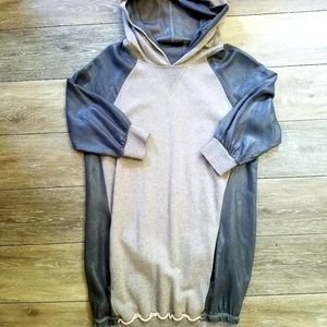Pinko athleisure wear pink and grey sheer hoodie